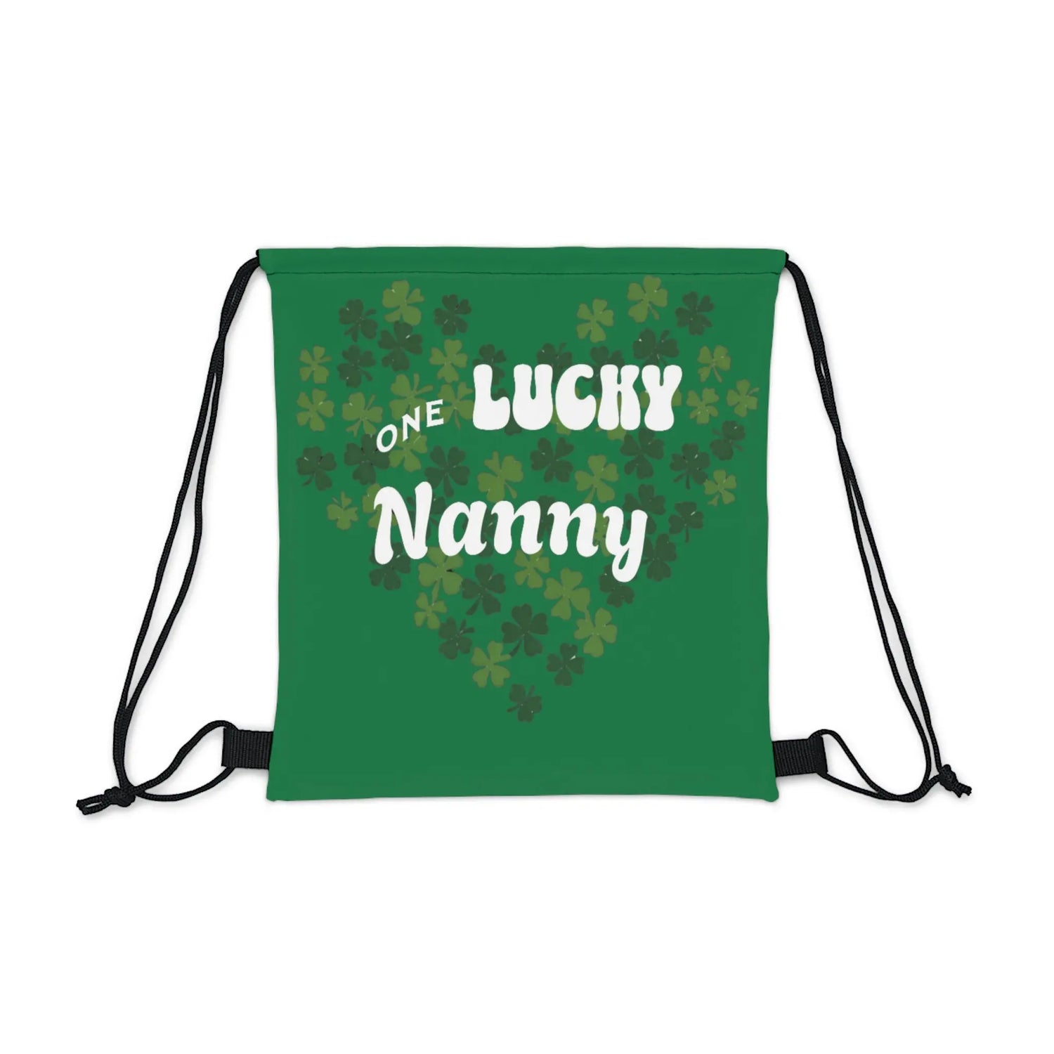 One Lucky Nanny Outdoor Drawstring Bag Printify