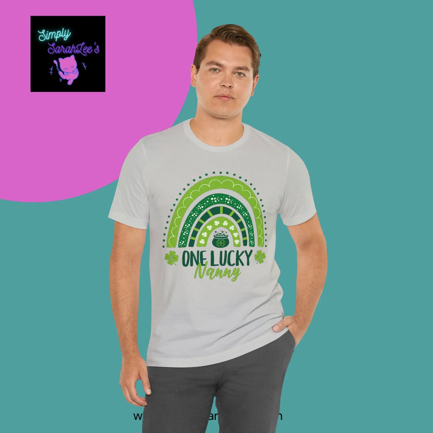 One Lucky Nanny Rainbow Unisex Jersey Short Sleeve Tee Printify