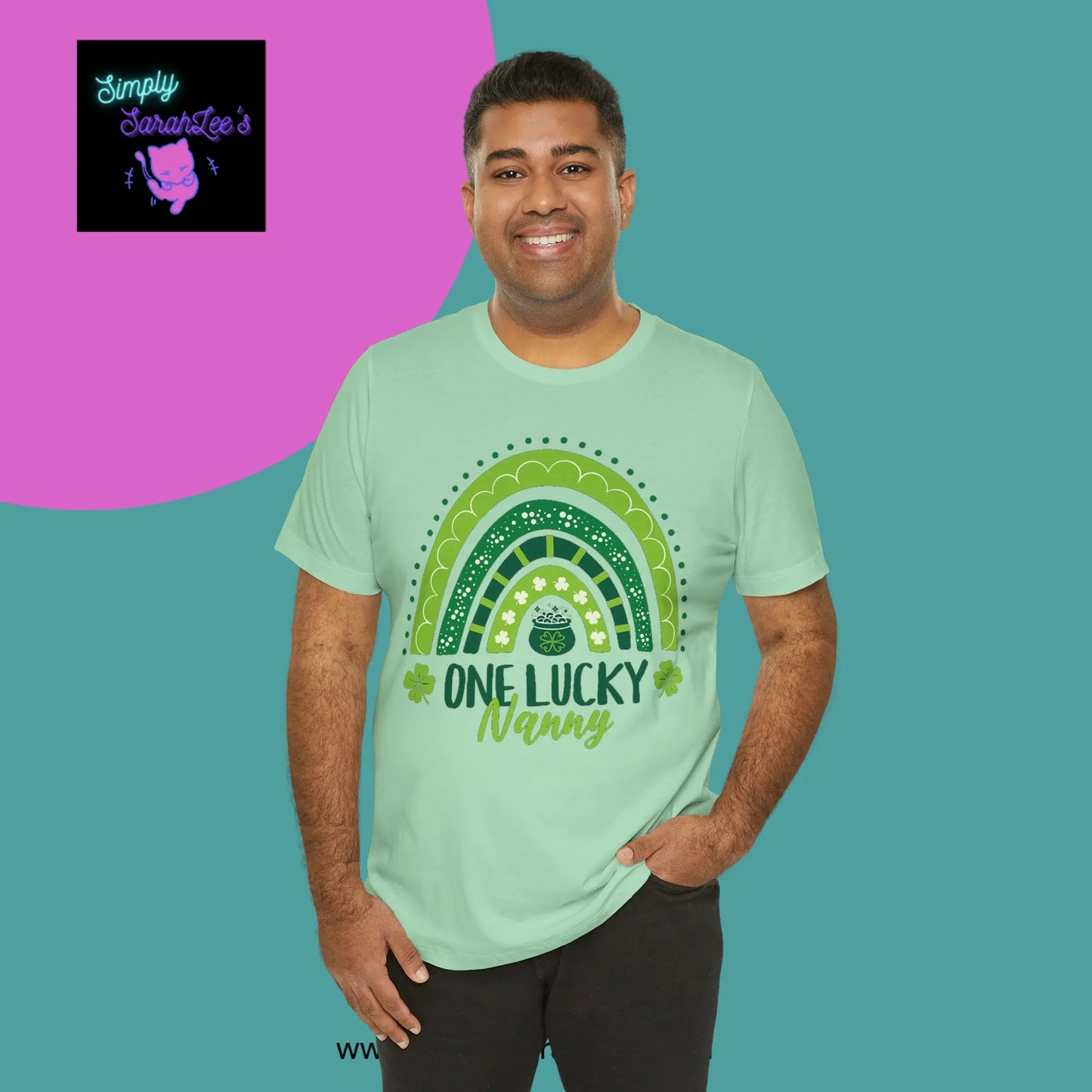 One Lucky Nanny Rainbow Unisex Jersey Short Sleeve Tee Printify