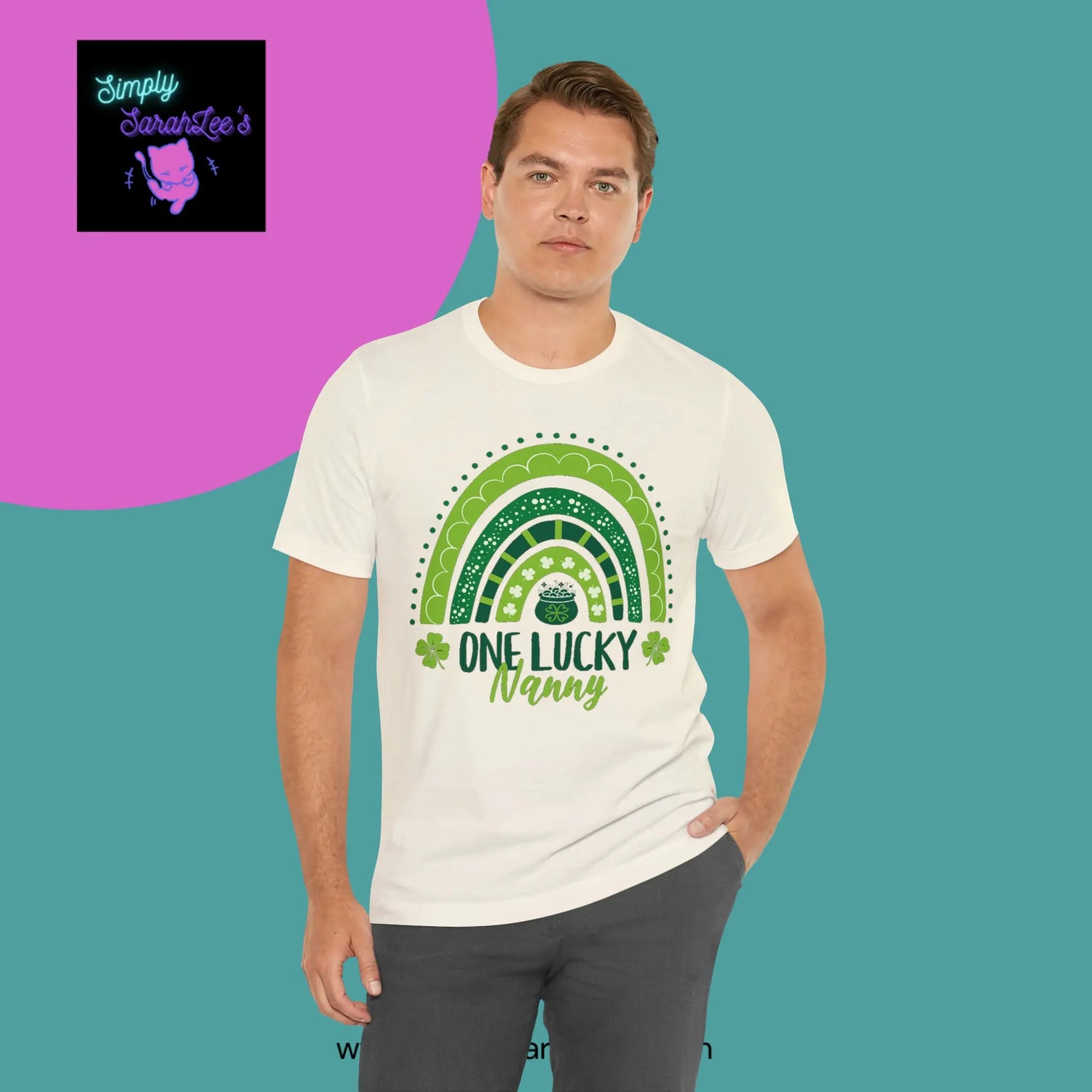 One Lucky Nanny Rainbow Unisex Jersey Short Sleeve Tee Printify