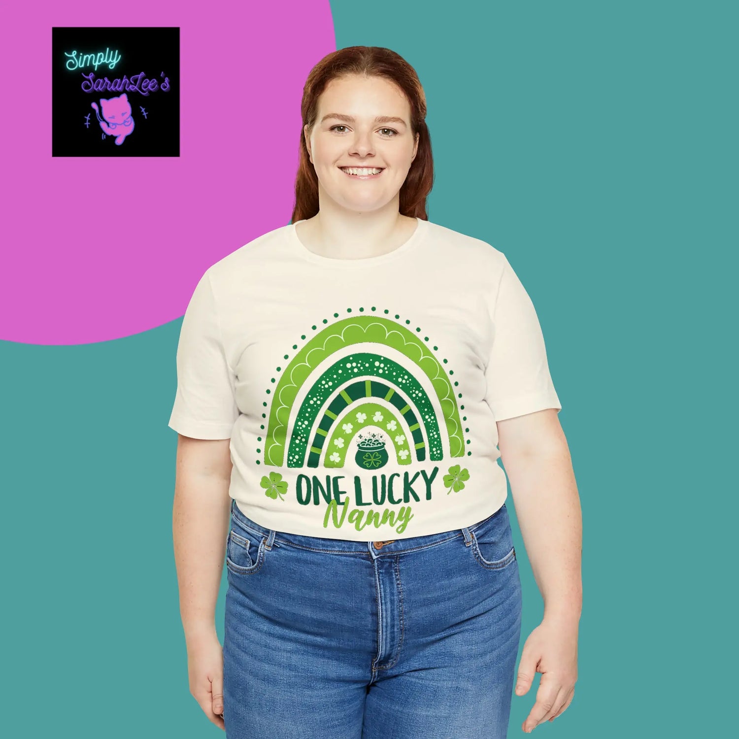 One Lucky Nanny Rainbow Unisex Jersey Short Sleeve Tee Printify