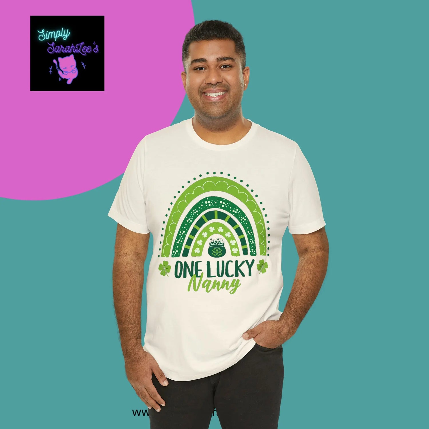 One Lucky Nanny Rainbow Unisex Jersey Short Sleeve Tee Printify