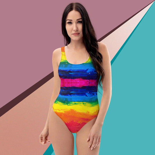 Painted Rainbow One-Piece Swimsuit