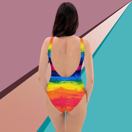 Painted Rainbow One-Piece Swimsuit