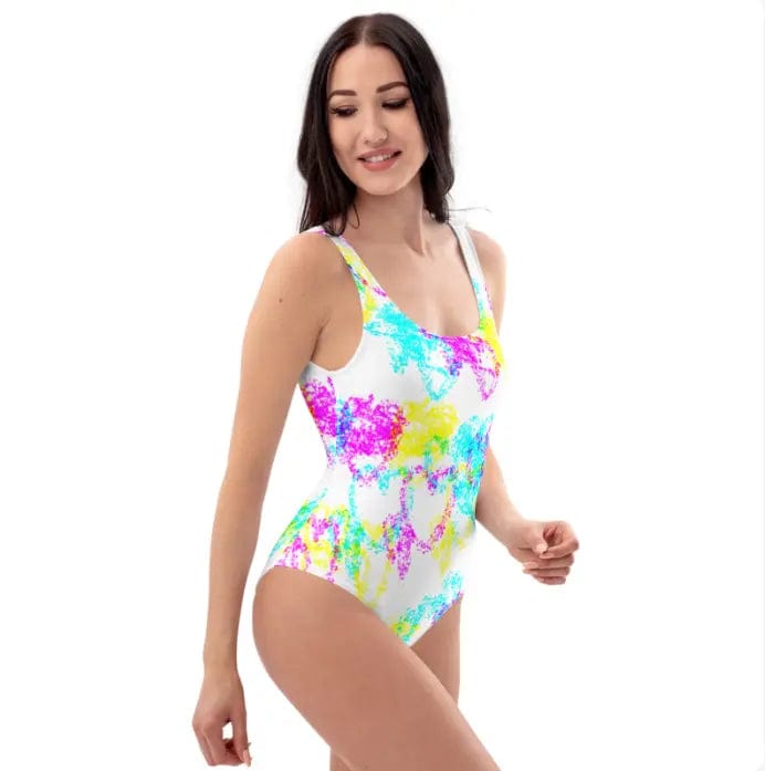 Pastels Hearts Drawing Modest One-Piece Swimsuit for work