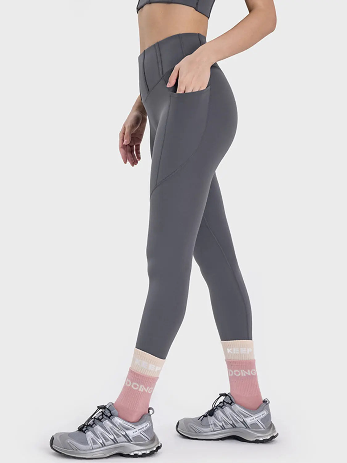 Pocketed High Waist Active Leggings Trendsi