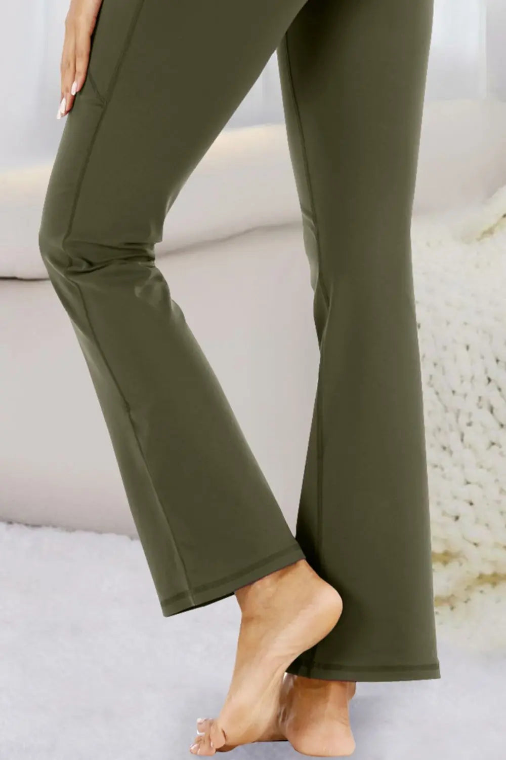 Pocketed High Waist Active Pants Trendsi