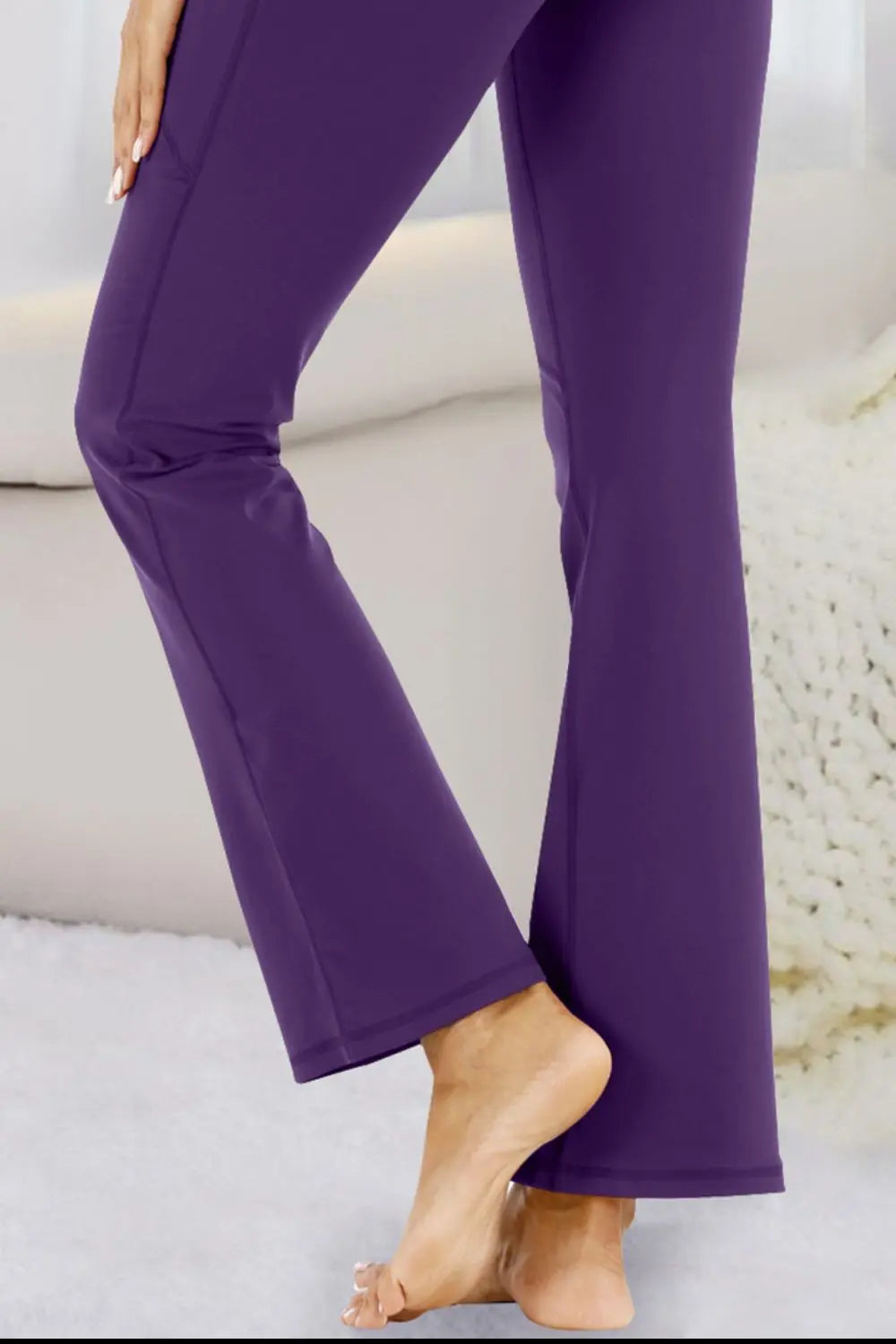 Pocketed High Waist Active Pants Trendsi