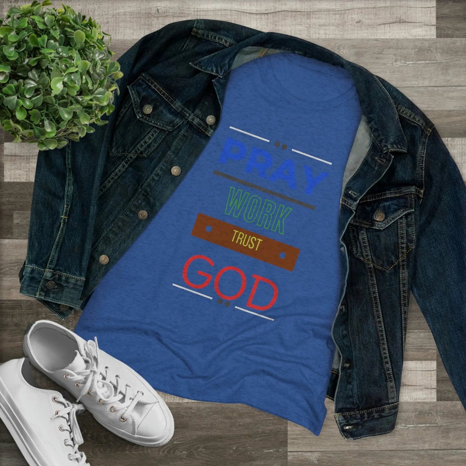 Pray work trust God Women's Triblend T-shirt