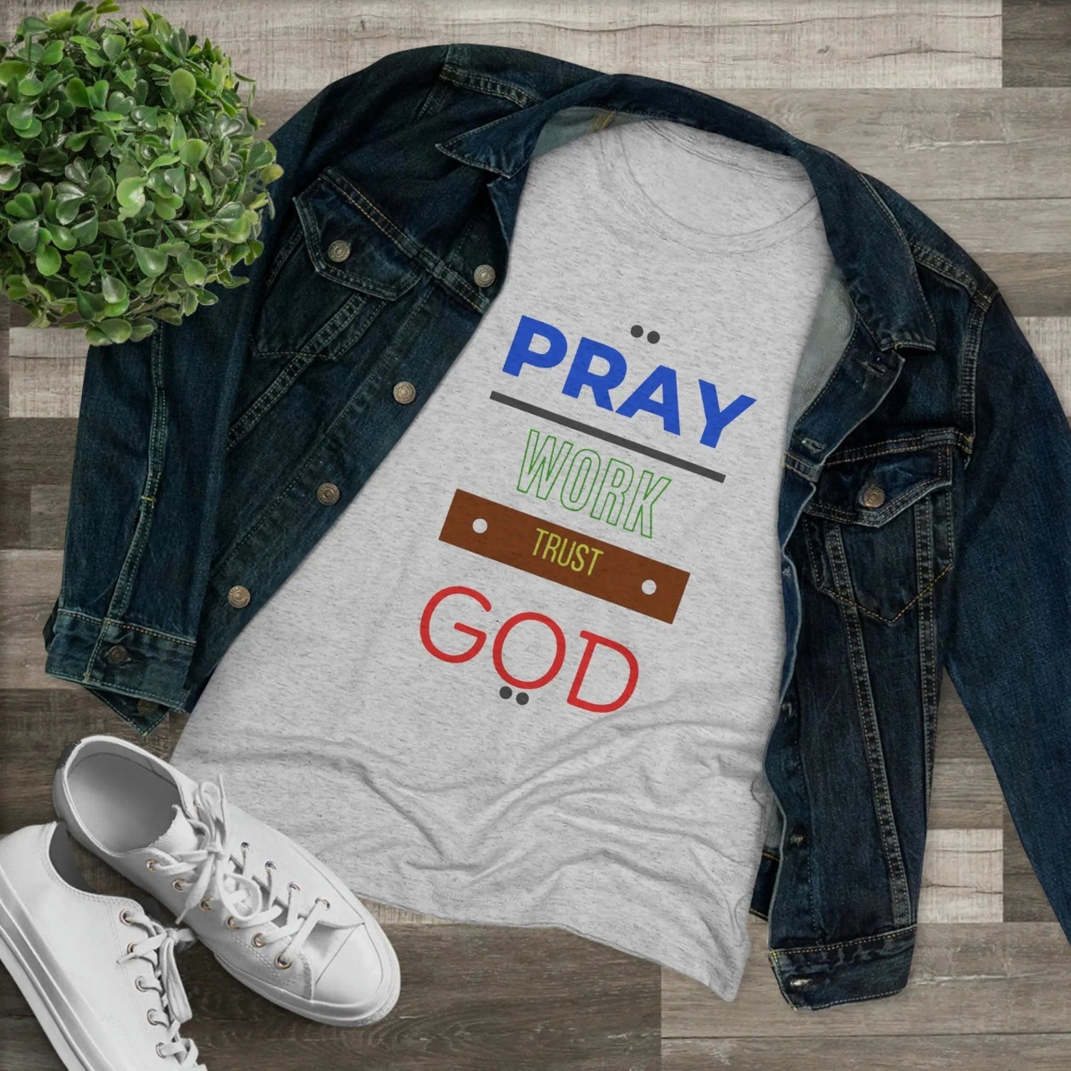 Pray work trust God Women's Triblend T-shirt