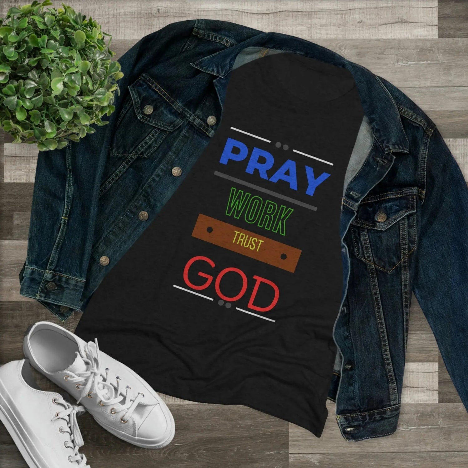 Pray work trust God Women's Triblend T-shirt