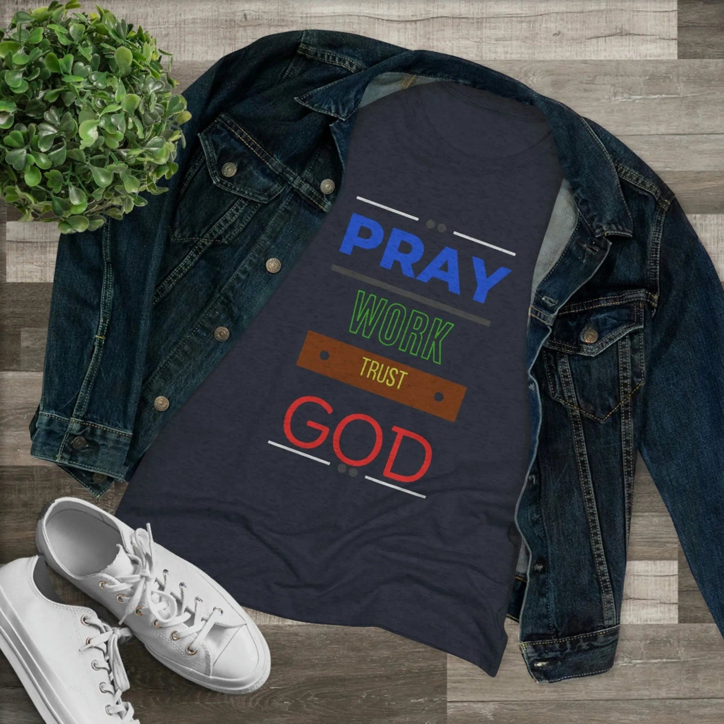 Pray work trust God Women's Triblend T-shirt