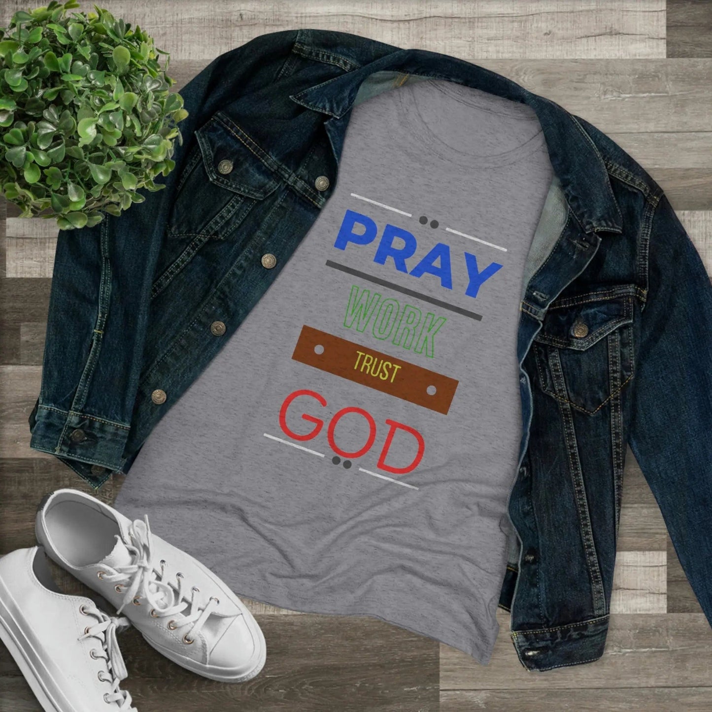 Pray work trust God Women's Triblend T-shirt