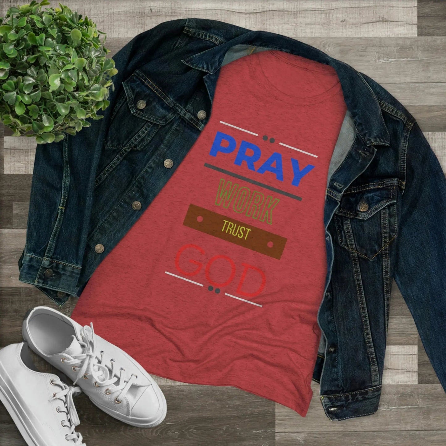 Pray work trust God Women's Triblend T-shirt