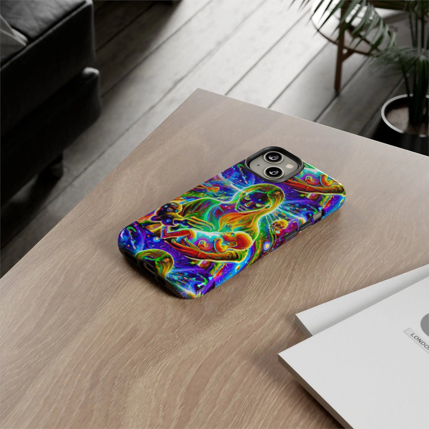 Psychedelic Nanny Caregiver with baby Tough Phone Cases