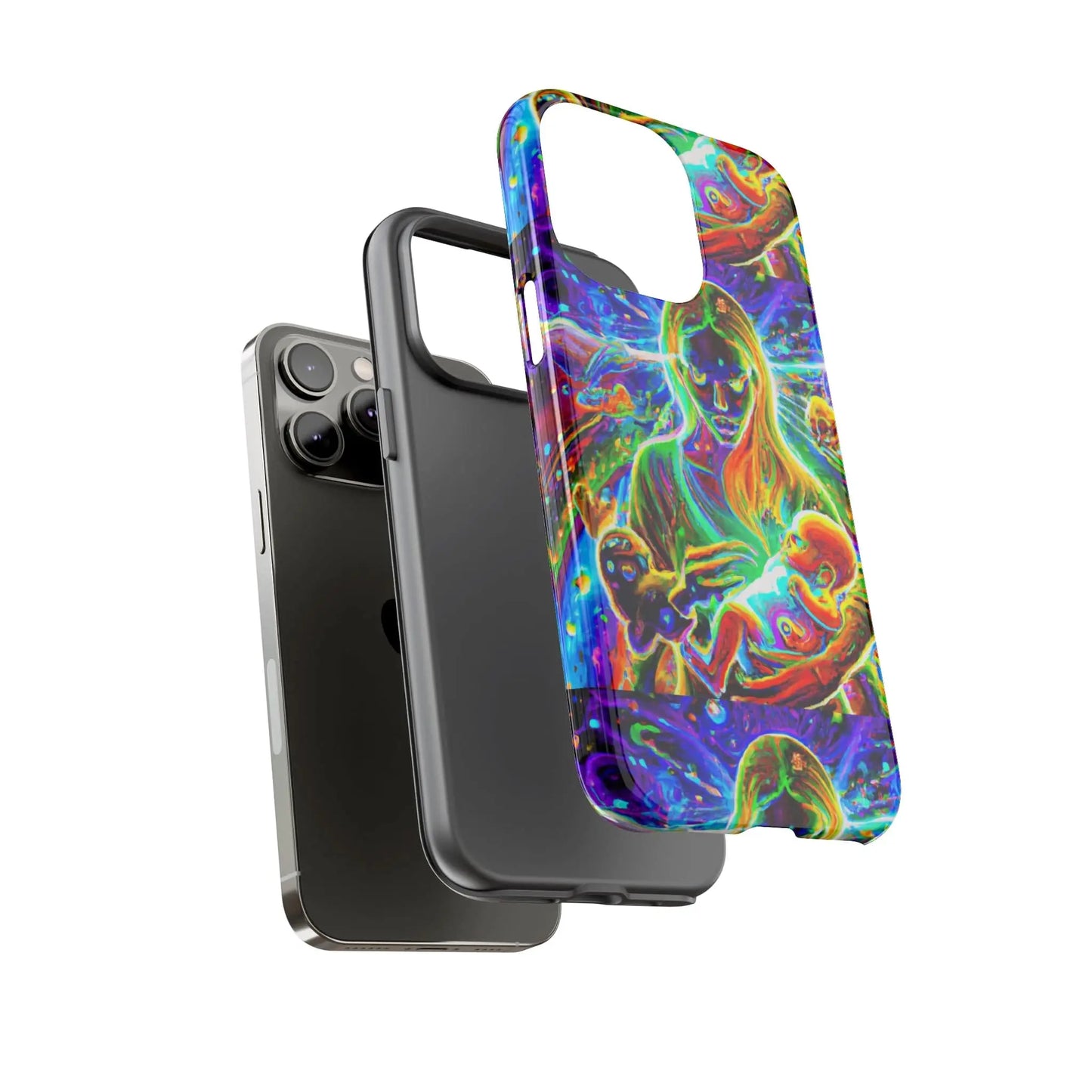 Psychedelic Nanny Caregiver with baby Tough Phone Cases