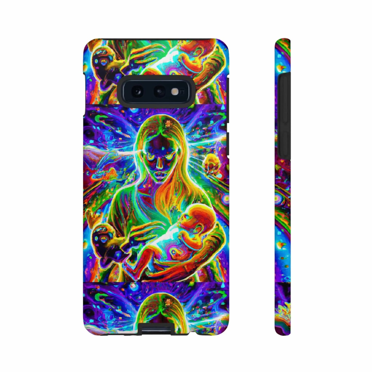 Psychedelic Nanny Caregiver with baby Tough Phone Cases