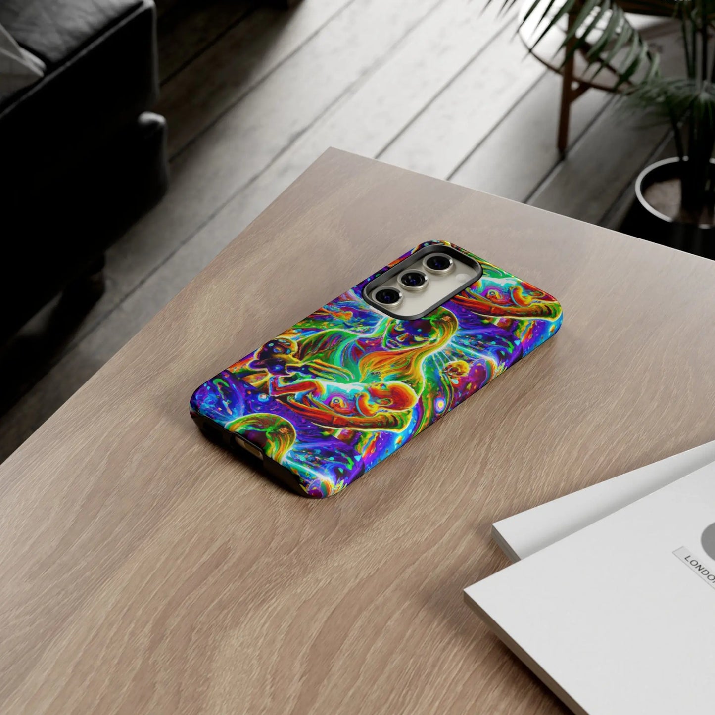 Psychedelic Nanny Caregiver with baby Tough Phone Cases