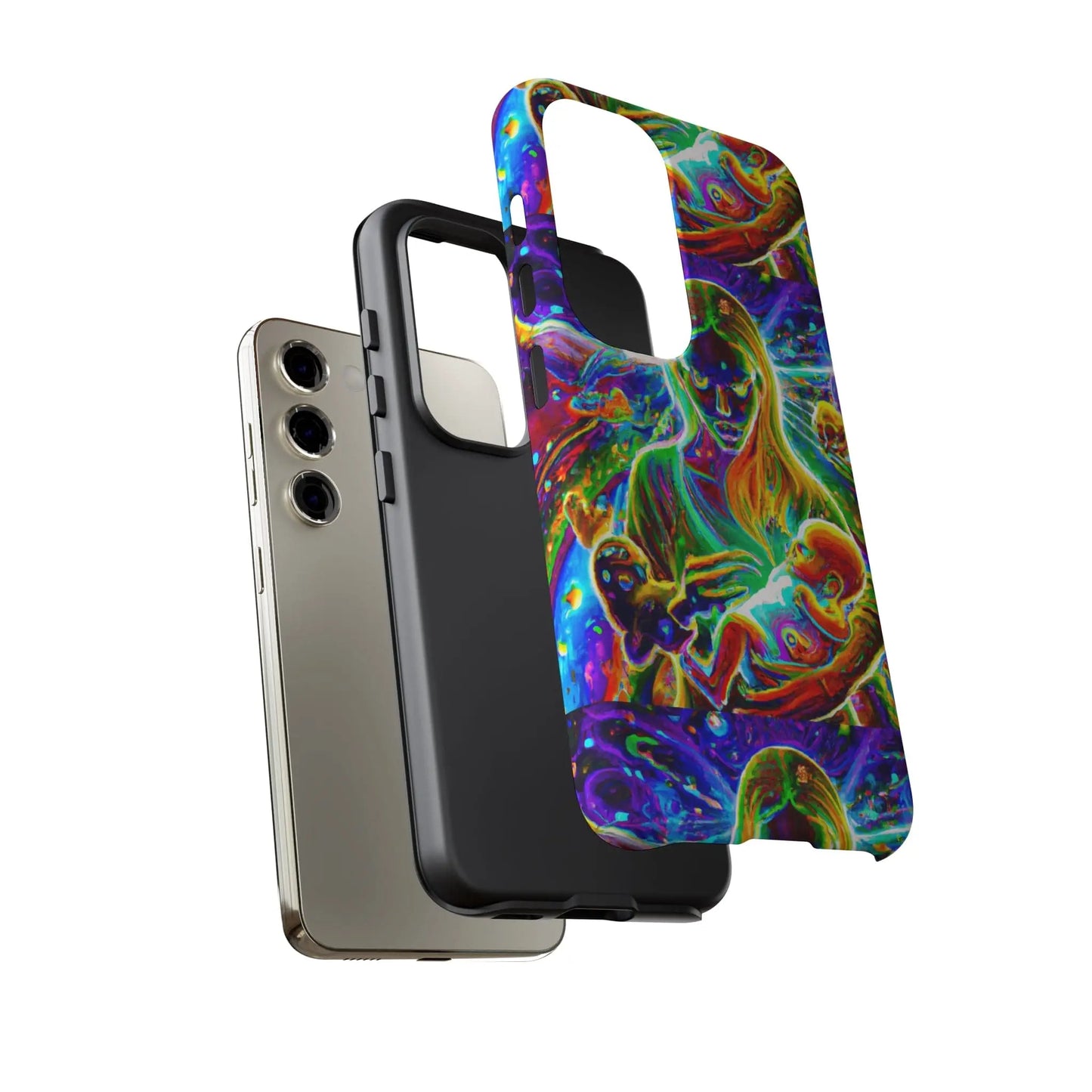 Psychedelic Nanny Caregiver with baby Tough Phone Cases