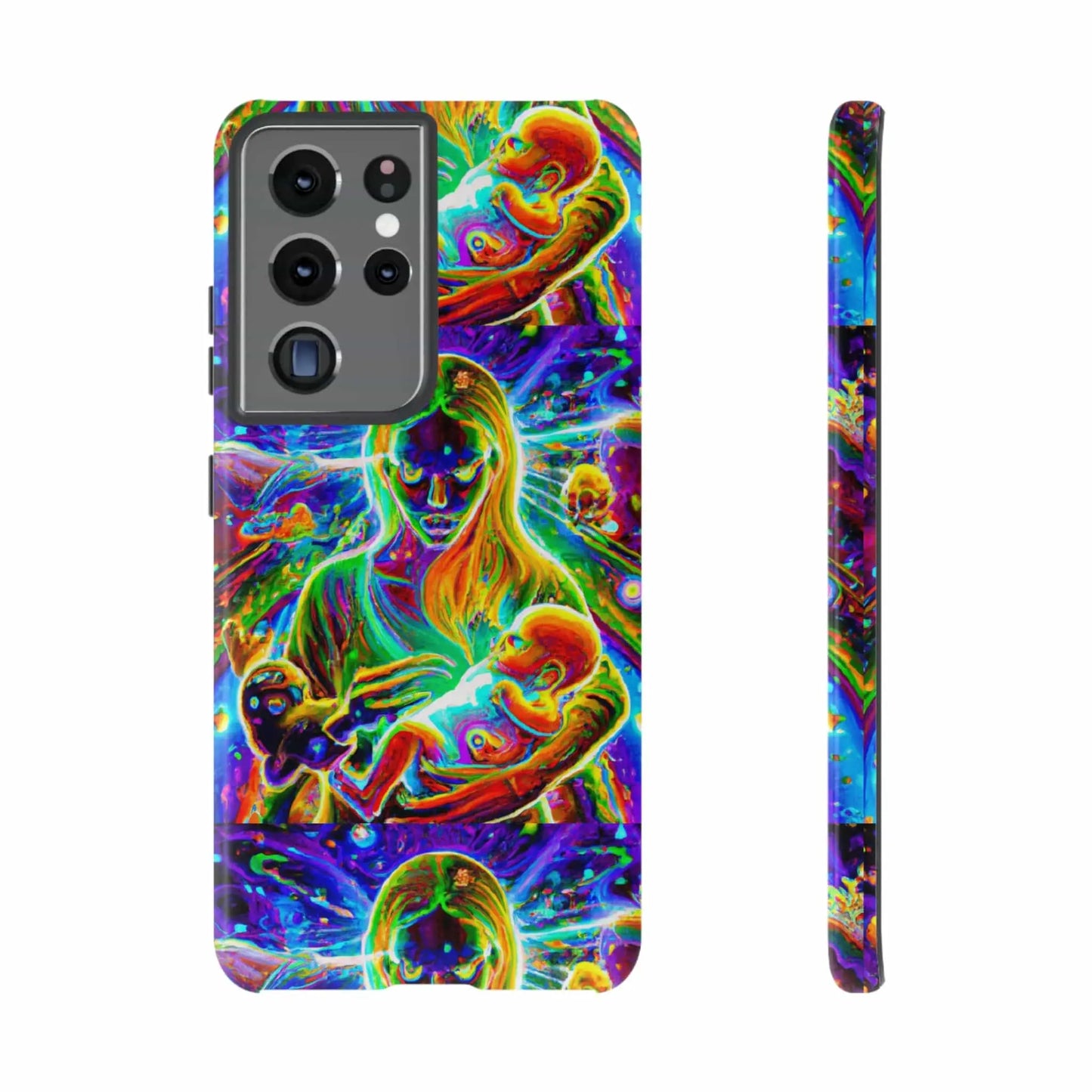 Psychedelic Nanny Caregiver with baby Tough Phone Cases