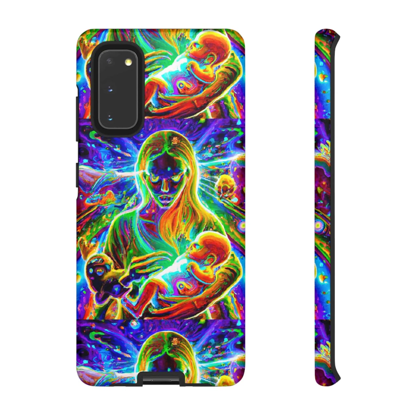 Psychedelic Nanny Caregiver with baby Tough Phone Cases