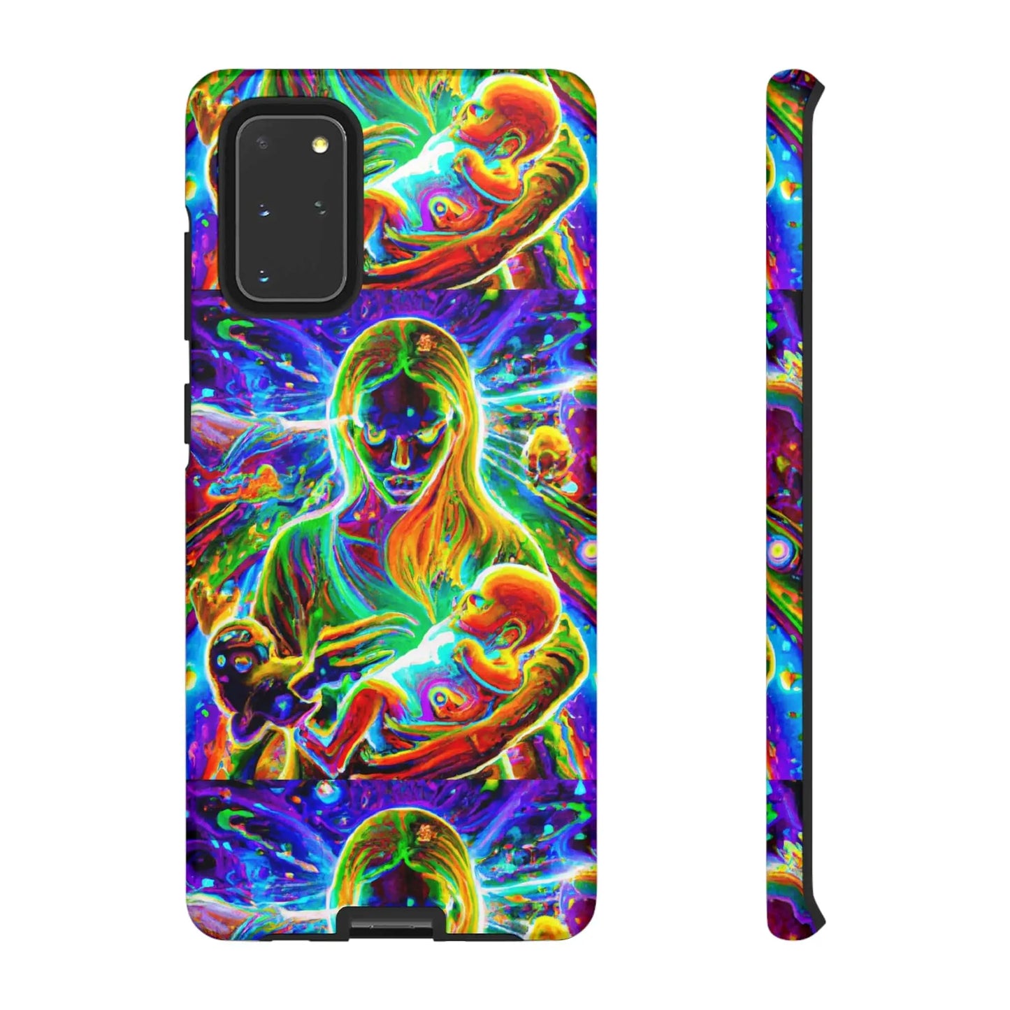 Psychedelic Nanny Caregiver with baby Tough Phone Cases