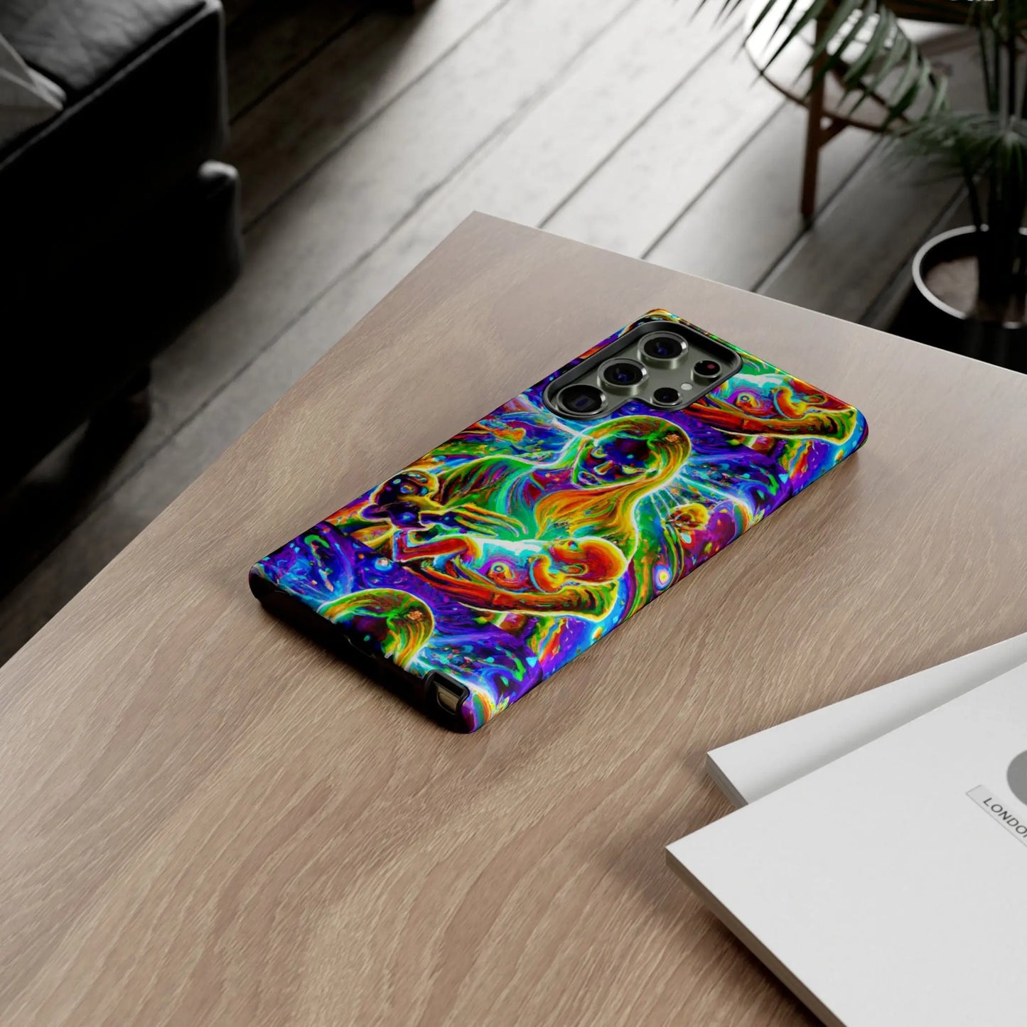 Psychedelic Nanny Caregiver with baby Tough Phone Cases