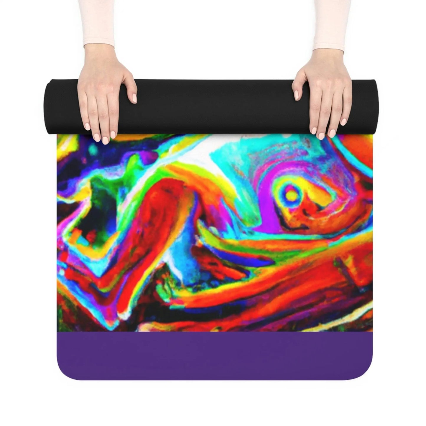 Psychedelic Trippy Mother Nanny Caregiver with baby Rubber Yoga Mat