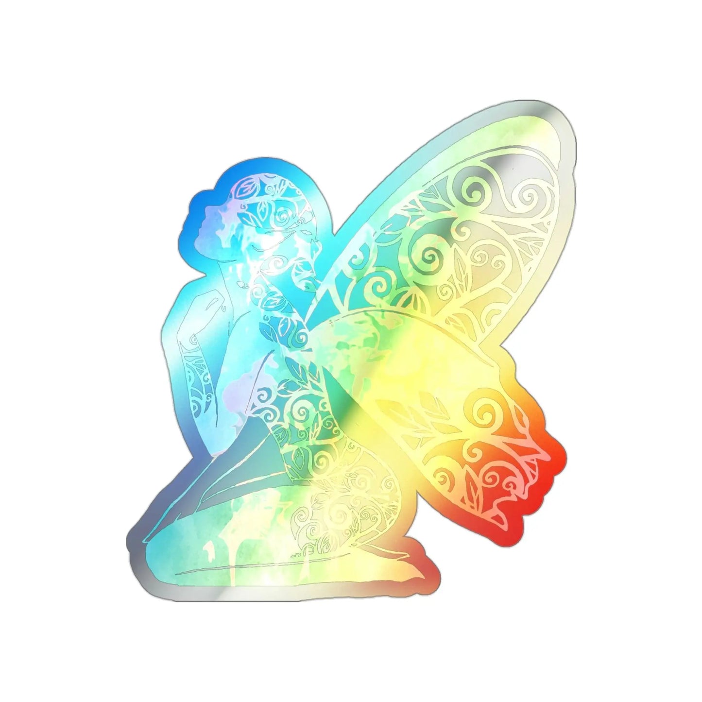 Rainbow Broken Fairy, Fae Holographic Die-cut Stickers