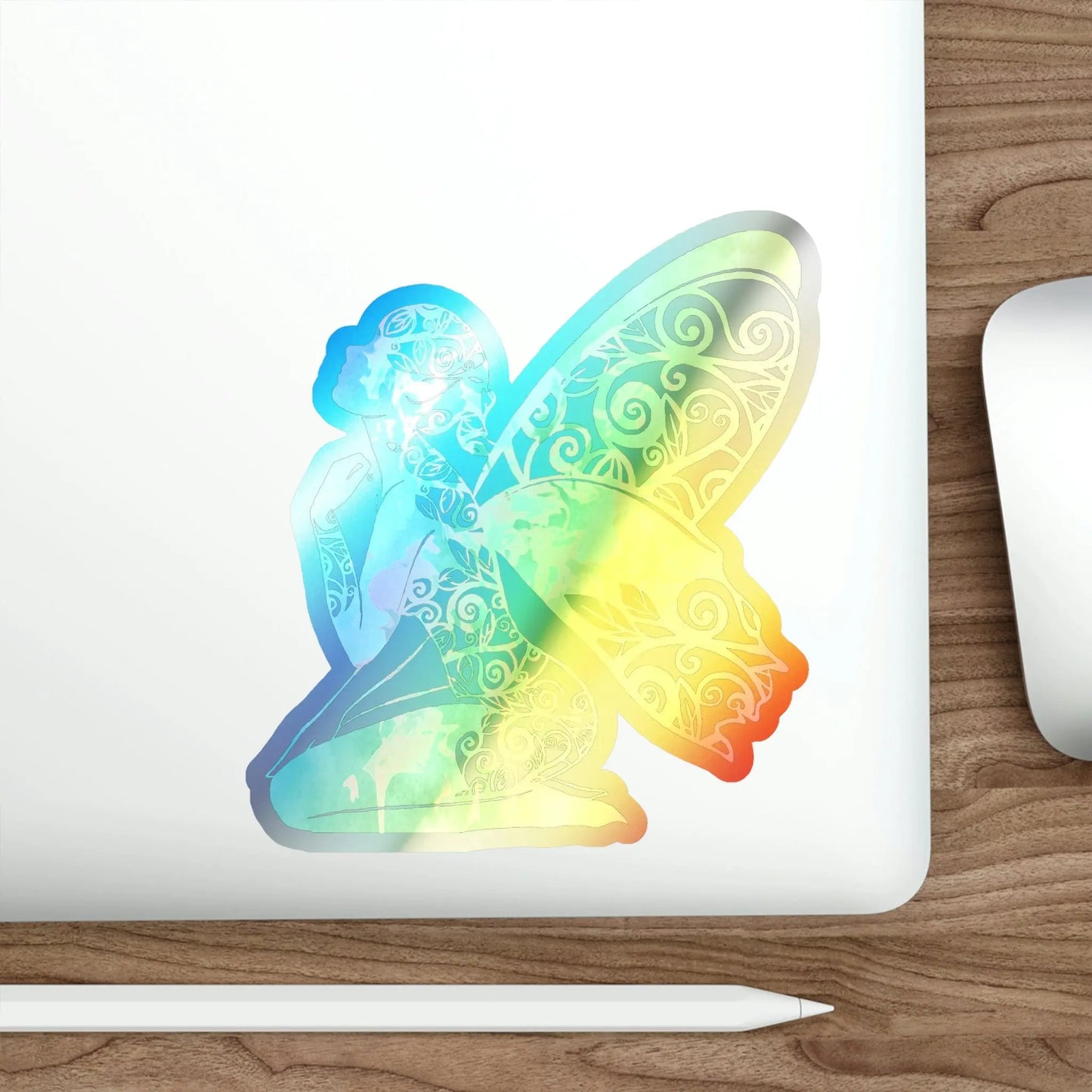 Rainbow Broken Fairy, Fae Holographic Die-cut Stickers