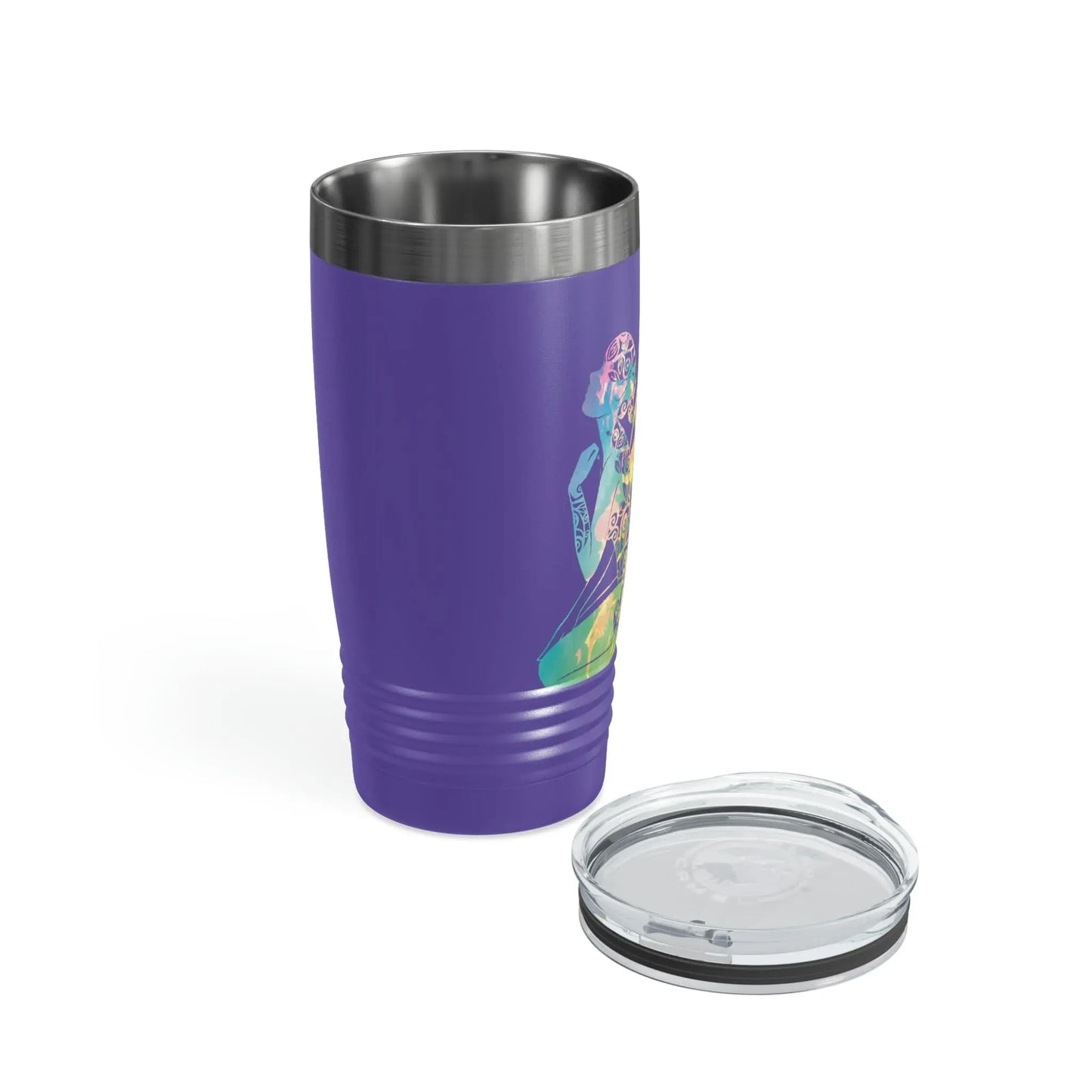 Rainbow Broken Fairy, Ringneck Tumbler with lid, 20oz