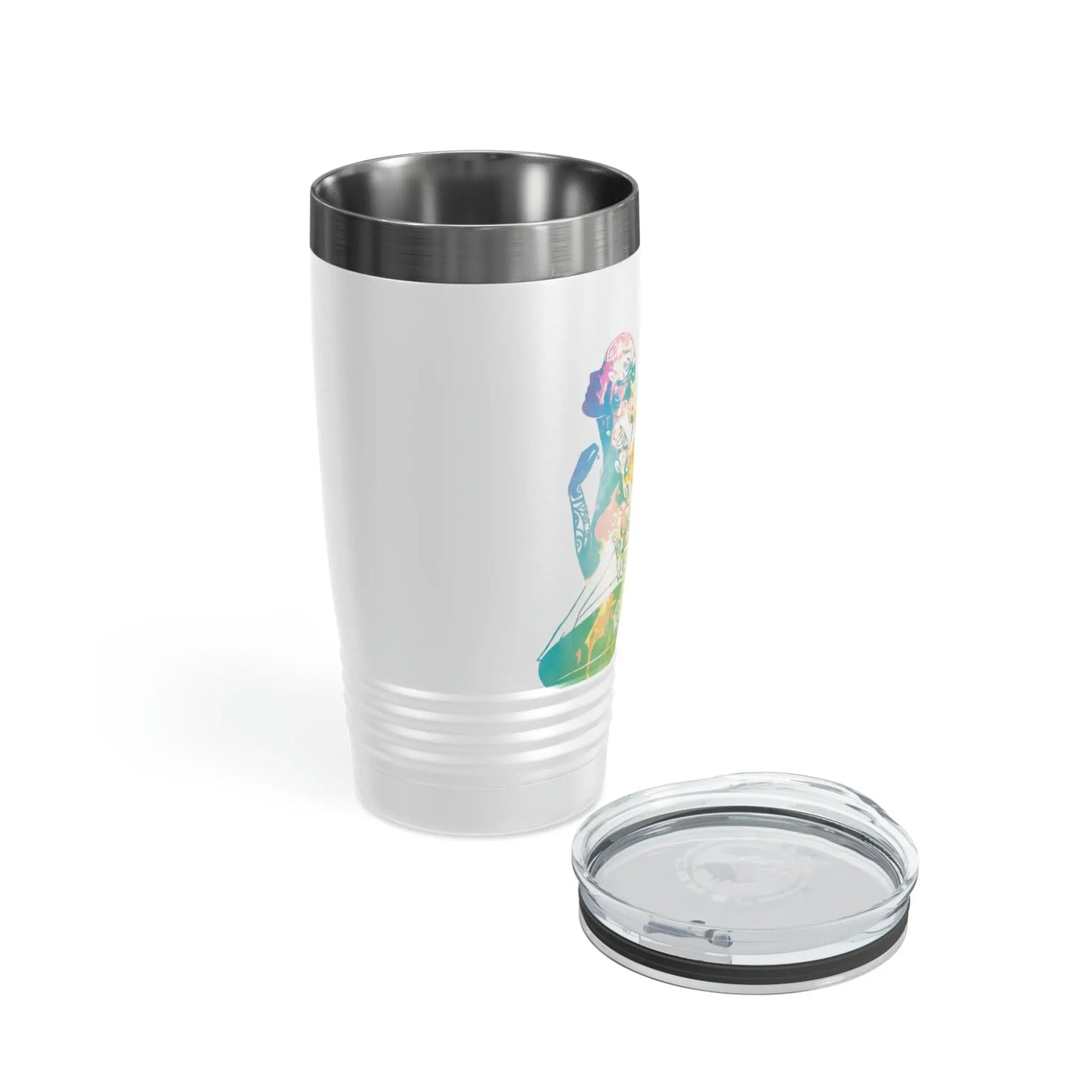 Rainbow Broken Fairy, Ringneck Tumbler with lid, 20oz