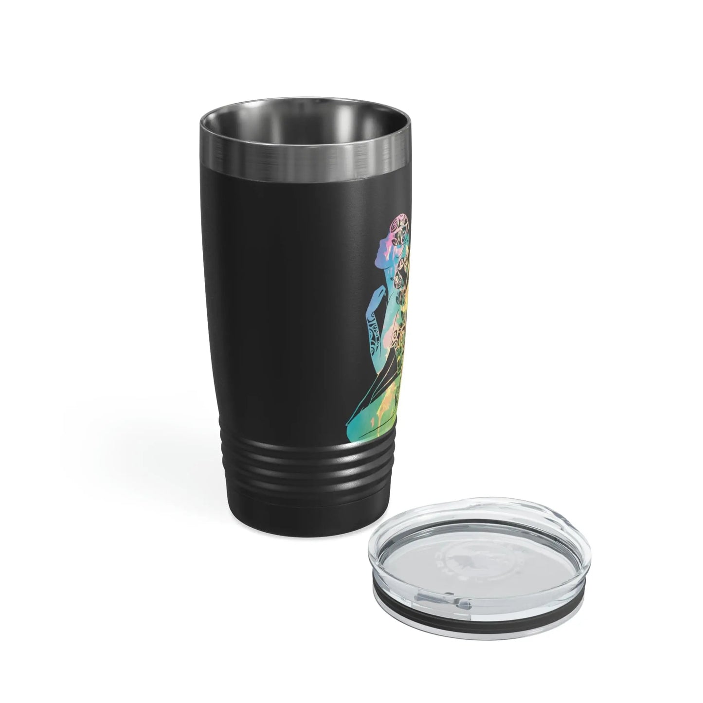 Rainbow Broken Fairy, Ringneck Tumbler with lid, 20oz