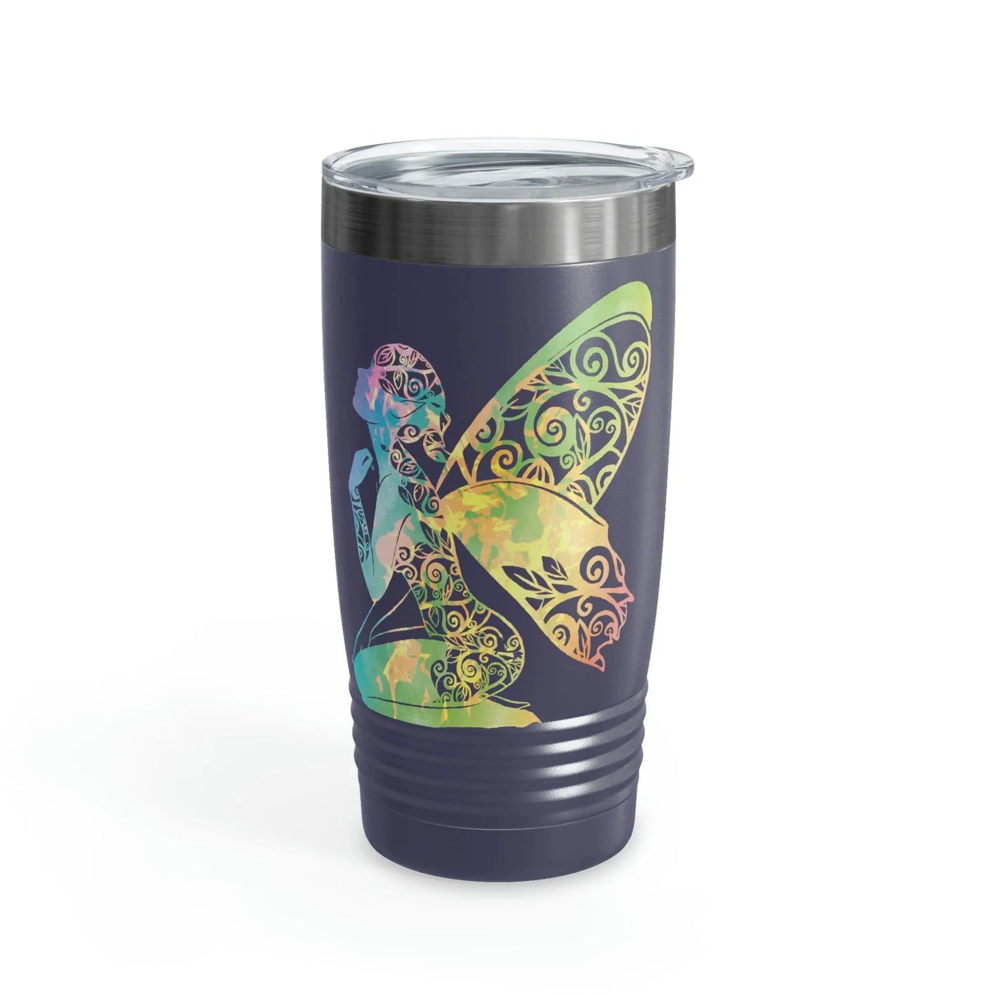 Rainbow Broken Fairy, Ringneck Tumbler with lid, 20oz