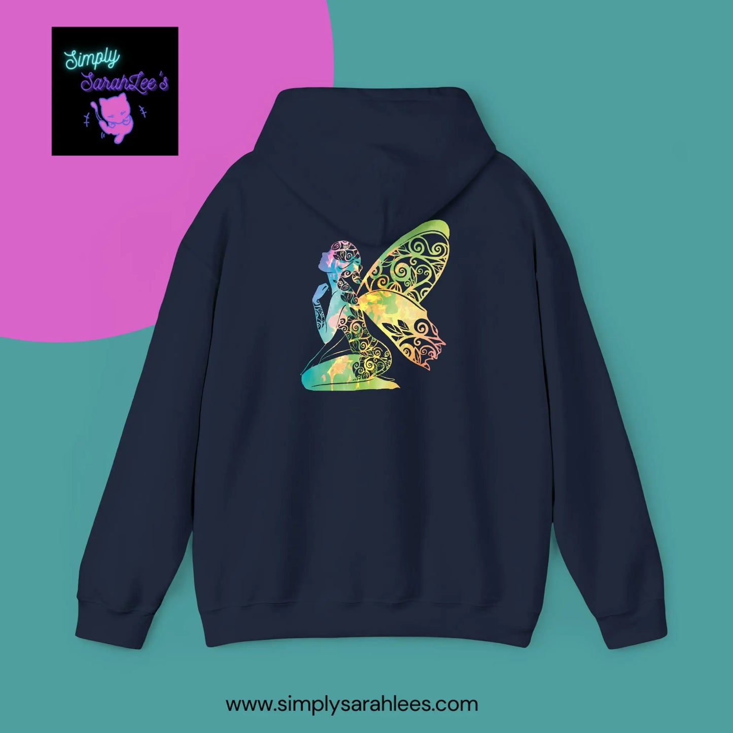 Rainbow Fire Broken Fairy, Fae Unisex Heavy Blend Hooded Sweatshirt