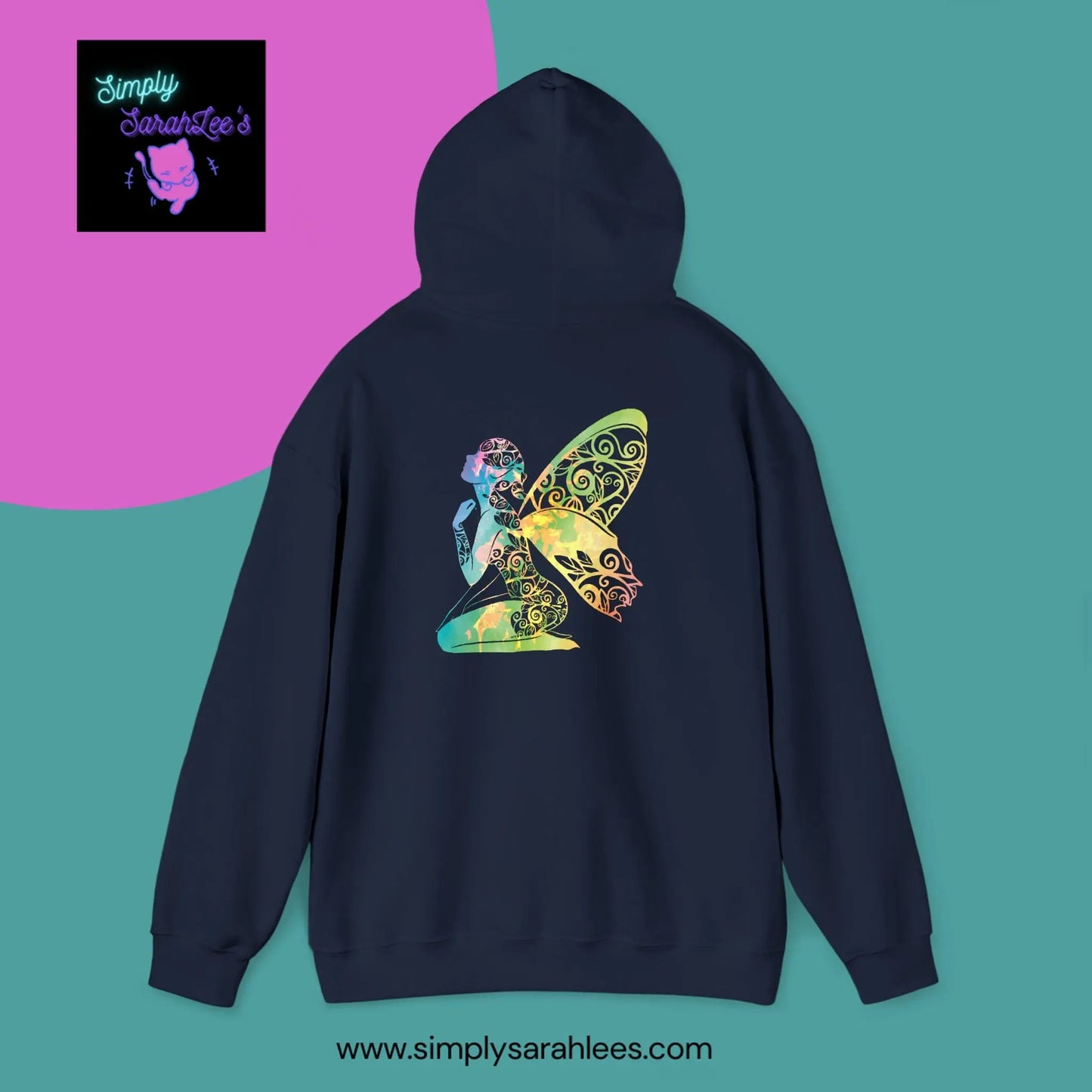 Rainbow Fire Broken Fairy, Fae Unisex Heavy Blend Hooded Sweatshirt