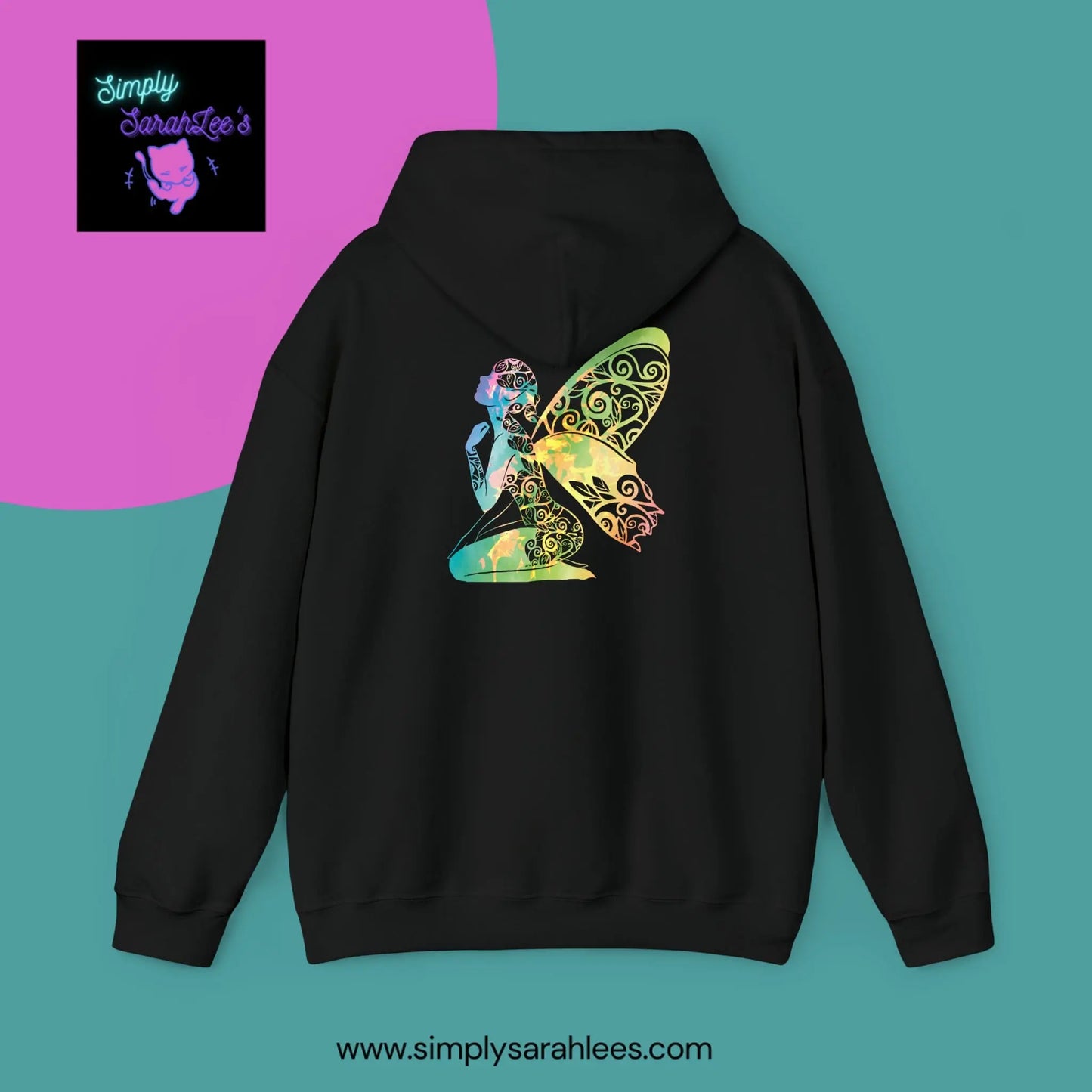 Rainbow Fire Broken Fairy, Fae Unisex Heavy Blend Hooded Sweatshirt