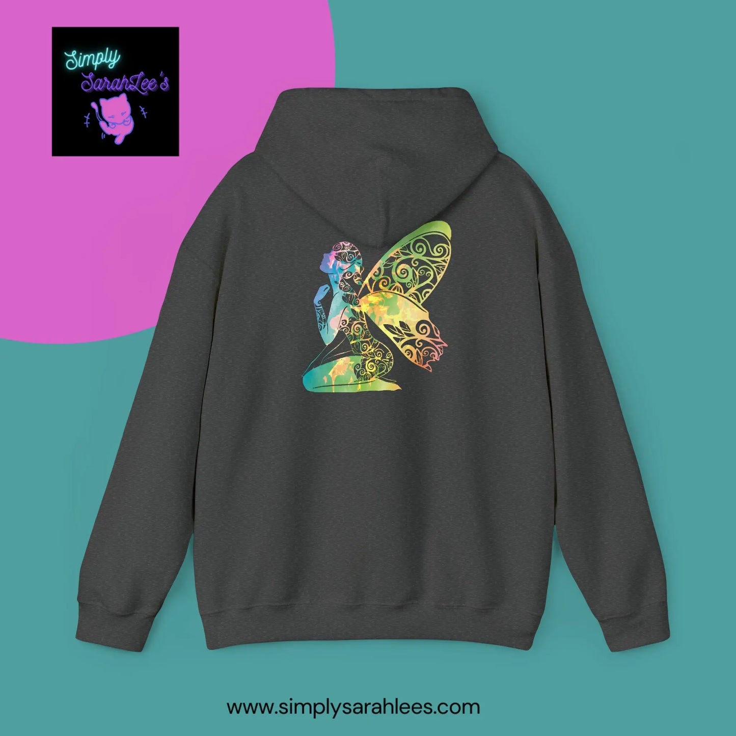 Rainbow Fire Broken Fairy, Fae Unisex Heavy Blend Hooded Sweatshirt