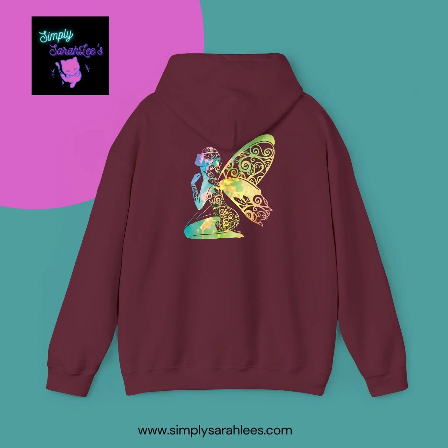 Rainbow Fire Broken Fairy, Fae Unisex Heavy Blend Hooded Sweatshirt