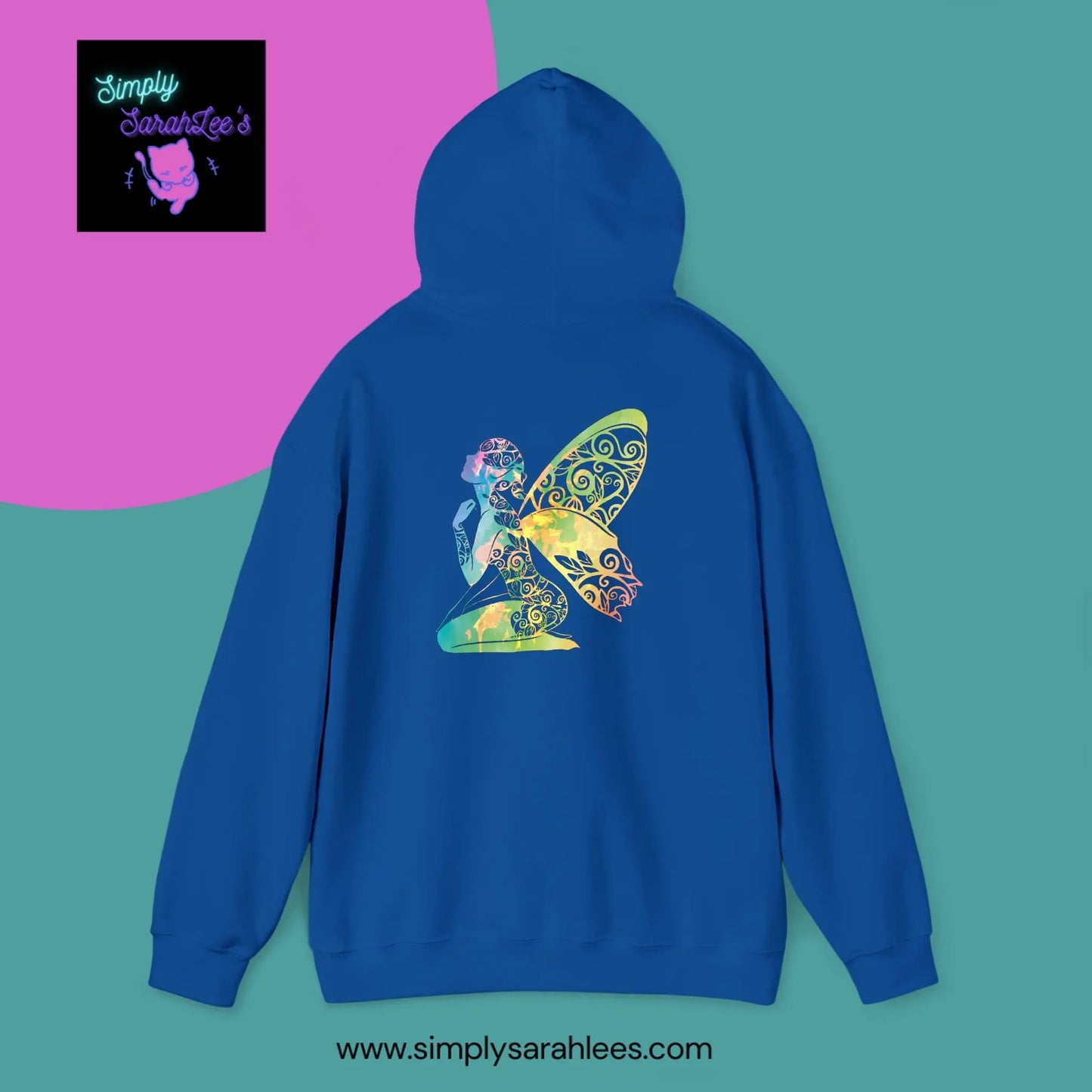 Rainbow Fire Broken Fairy, Fae Unisex Heavy Blend Hooded Sweatshirt