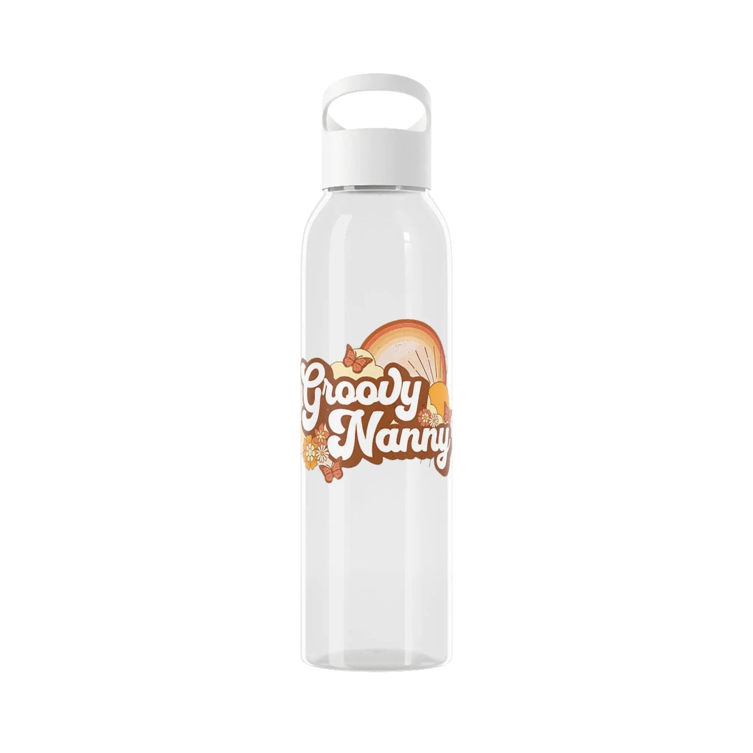 Retro Groovy Nanny Sky Water Bottle Printify