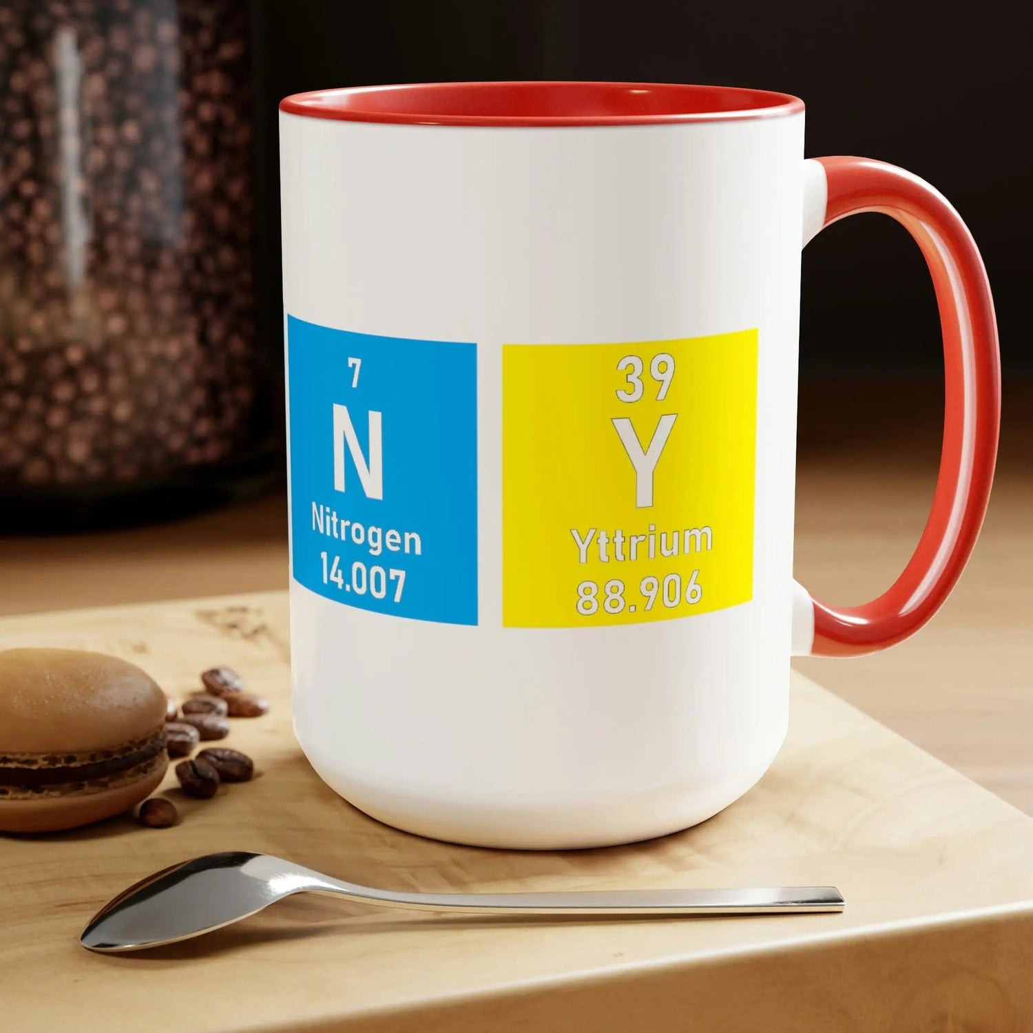 Scientific Periodic Table Elements Nanny Two-Tone Coffee Mugs, 15oz