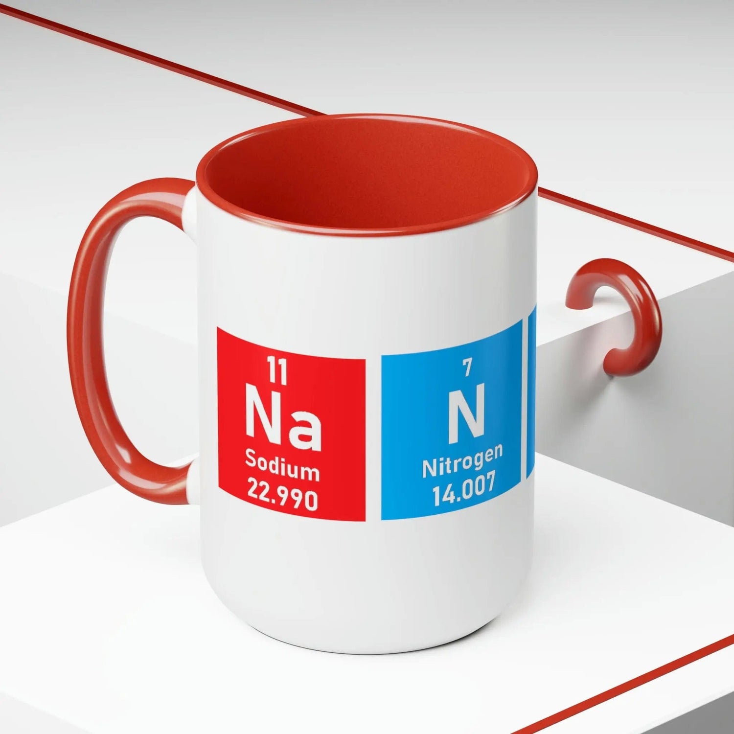 Scientific Periodic Table Elements Nanny Two-Tone Coffee Mugs, 15oz