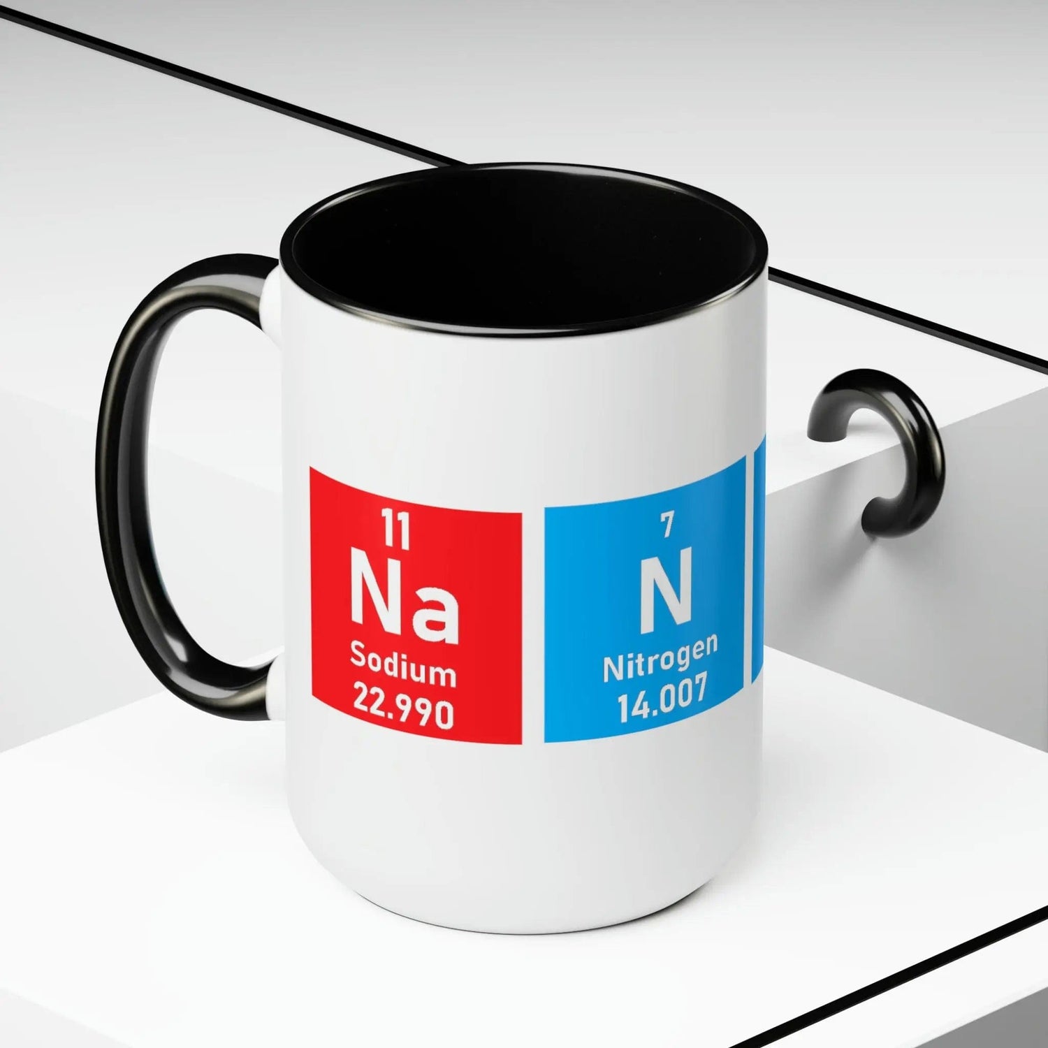 Scientific Periodic Table Elements Nanny Two-Tone Coffee Mugs, 15oz