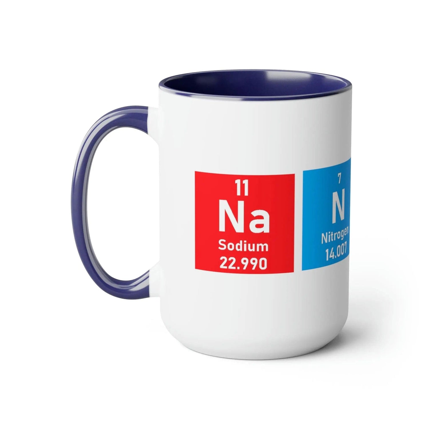 Scientific Periodic Table Elements Nanny Two-Tone Coffee Mugs, 15oz 15oz Blue