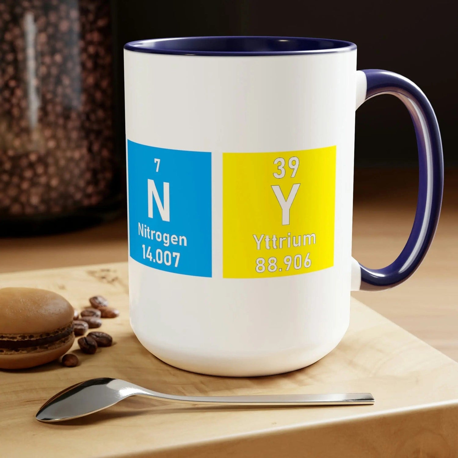 Scientific Periodic Table Elements Nanny Two-Tone Coffee Mugs, 15oz