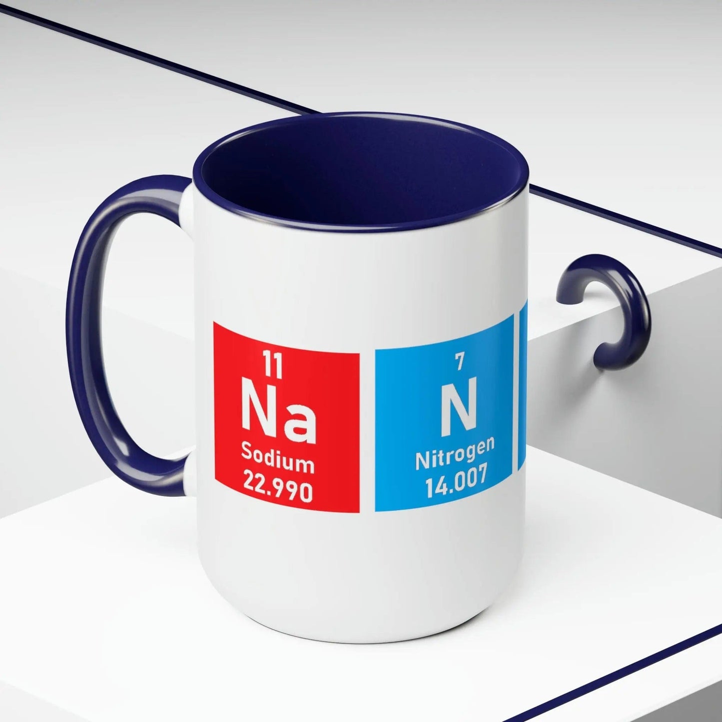 Scientific Periodic Table Elements Nanny Two-Tone Coffee Mugs, 15oz