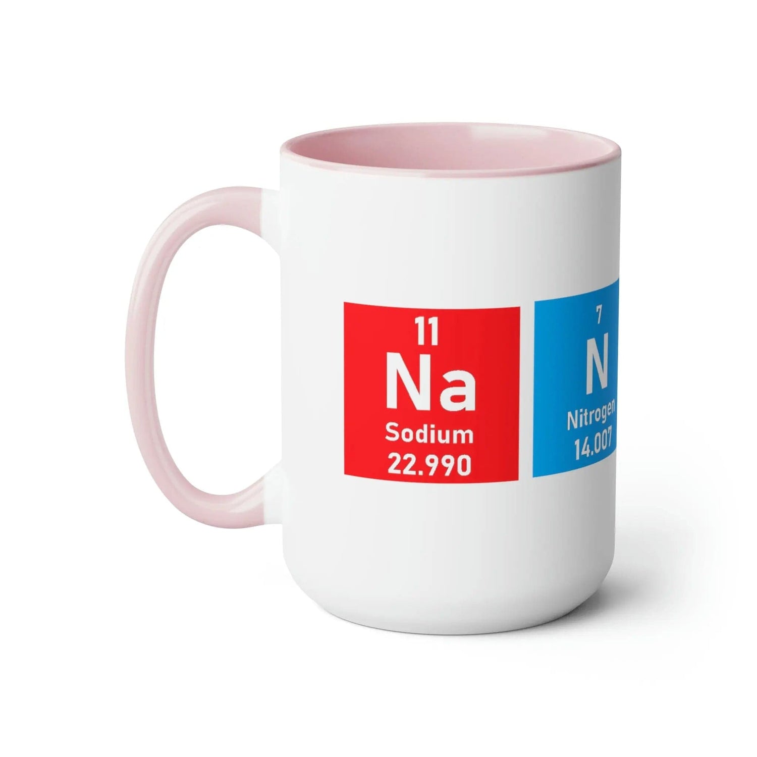 Scientific Periodic Table Elements Nanny Two-Tone Coffee Mugs, 15oz 15oz Pink