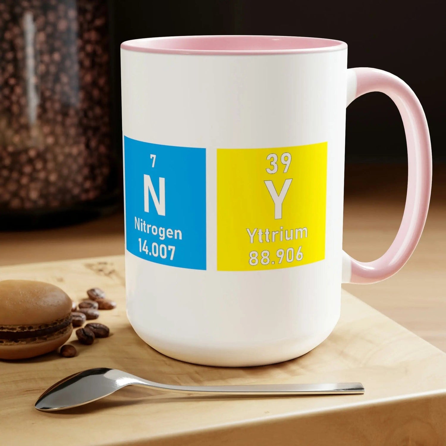 Scientific Periodic Table Elements Nanny Two-Tone Coffee Mugs, 15oz