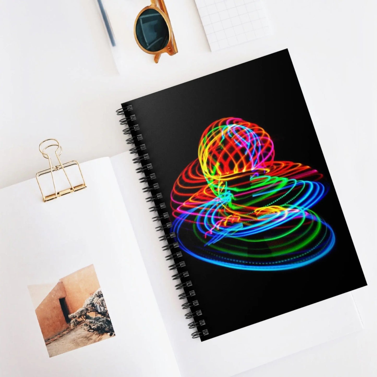 Spiral Hoop Rainbow (Self-portrait) Spiral Notebook - Ruled Line